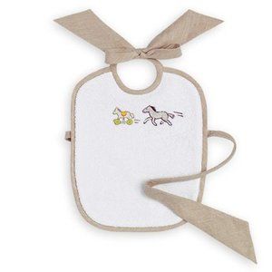 Baby Unisex Hermes Hand Embroidered Bib